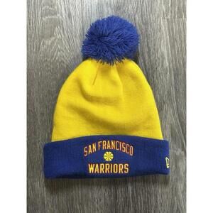 San Francisco Warriors Beanie Blue Yellow New Era Logo Pom